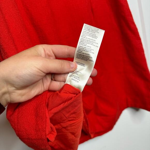 Anthropologie Maeve Scoop Neck Red Textured Pockets Mini Dress Size 6 - Picture 8 of 8